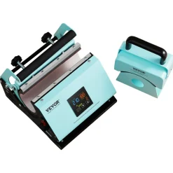 VEVOR 2 in 1 Tumbler and Hat Heat Press Machine, Mini Hat Heat Press for Caps and Hats, Tumbler Heat Press for 11-30oz Sublimation Tumblers and Mugs, Temperature and Time Control, Green