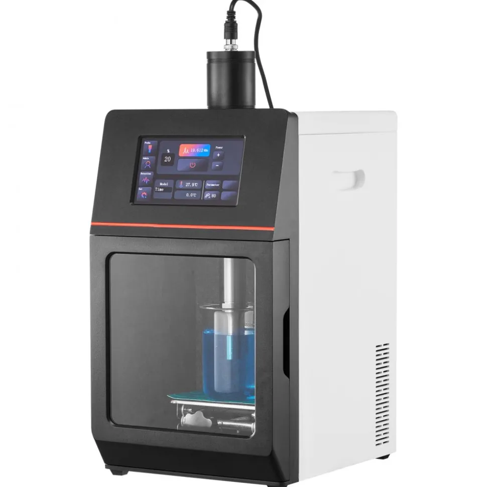 VEVOR 2 in 1 Ultrasonic Homogenizer, 2000W Power, 20KHz Frequency, 0.79 inch Titanium Alloy Probe, Continuous, Timer and Pulse Three Modes, Noise Reduction, Sonicator Processor Cell Disruptor Mixer