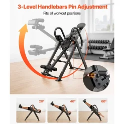 VEVOR Inversion Table, 300 lbs Capacity Heavy Duty Back Inverter Stretcher, Inverted Table with Stable Structure, Dual-Roller Locking, Decompression Tables for Shoulders, Neck, Back, Knees