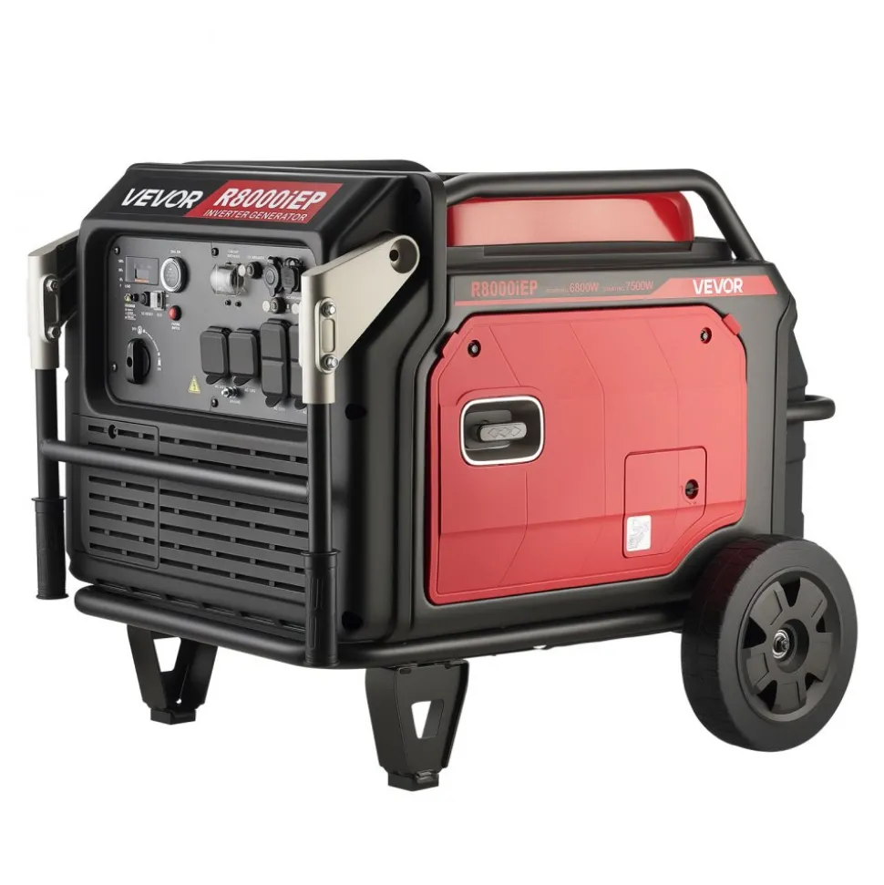 VEVOR Inverter Generator, 10KW Peak Watt Inverter Generator, Remote Start Inverters Generators for Home Outdoor, Gas Powered, Stable Power, CO Sensor, RV Ready 1A & 2.1A Outlet (6.8KW Operating Power)