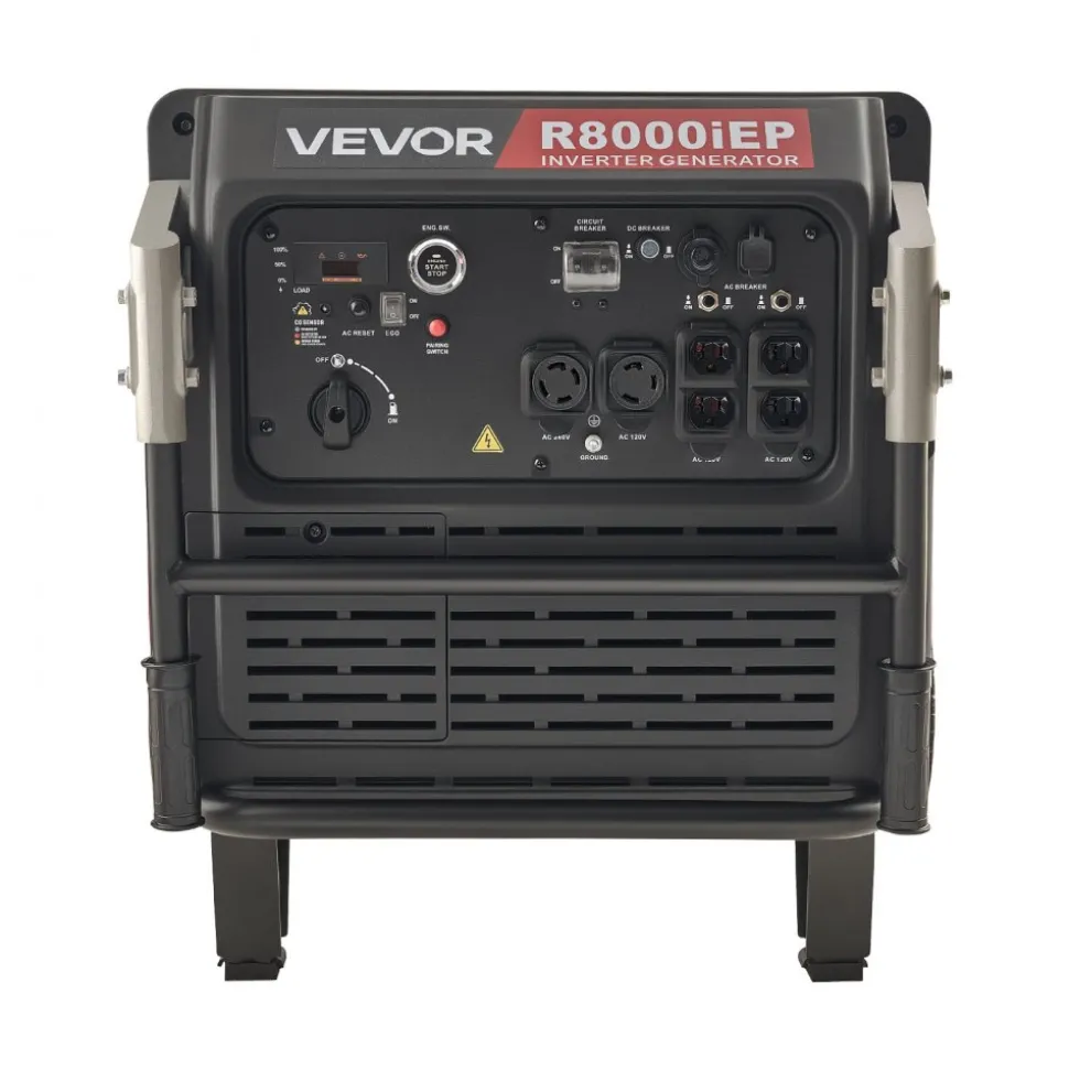VEVOR Inverter Generator, 10KW Peak Watt Inverter Generator, Remote Start Inverters Generators for Home Outdoor, Gas Powered, Stable Power, CO Sensor, RV Ready 1A & 2.1A Outlet (6.8KW Operating Power)
