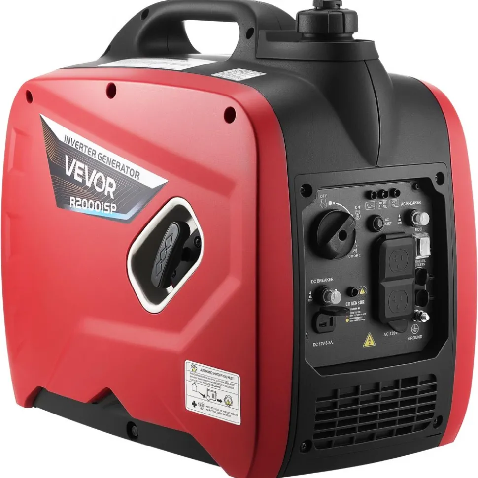 VEVOR Inverter Generator, 2900W Peak Watt Quiet Inverter Generator, Portable Inverters Generators for Home Use, Gas Powered, Compact and Lightweight Design - Stable Power, CO Sensor, Long Run Time