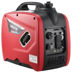 VEVOR Inverter Generator, 2900W Peak Watt Quiet Inverter Generator, Portable Inverters Generators for Home Use, Gas Powered, Compact and Lightweight Design - Stable Power, CO Sensor, Orange/Black