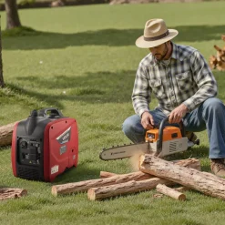 VEVOR Inverter Generator, 2900W Peak Watt Quiet Inverter Generator, Portable Inverters Generators for Home Use, Gas Powered, Compact and Lightweight Design - Stable Power, CO Sensor, Orange/Black