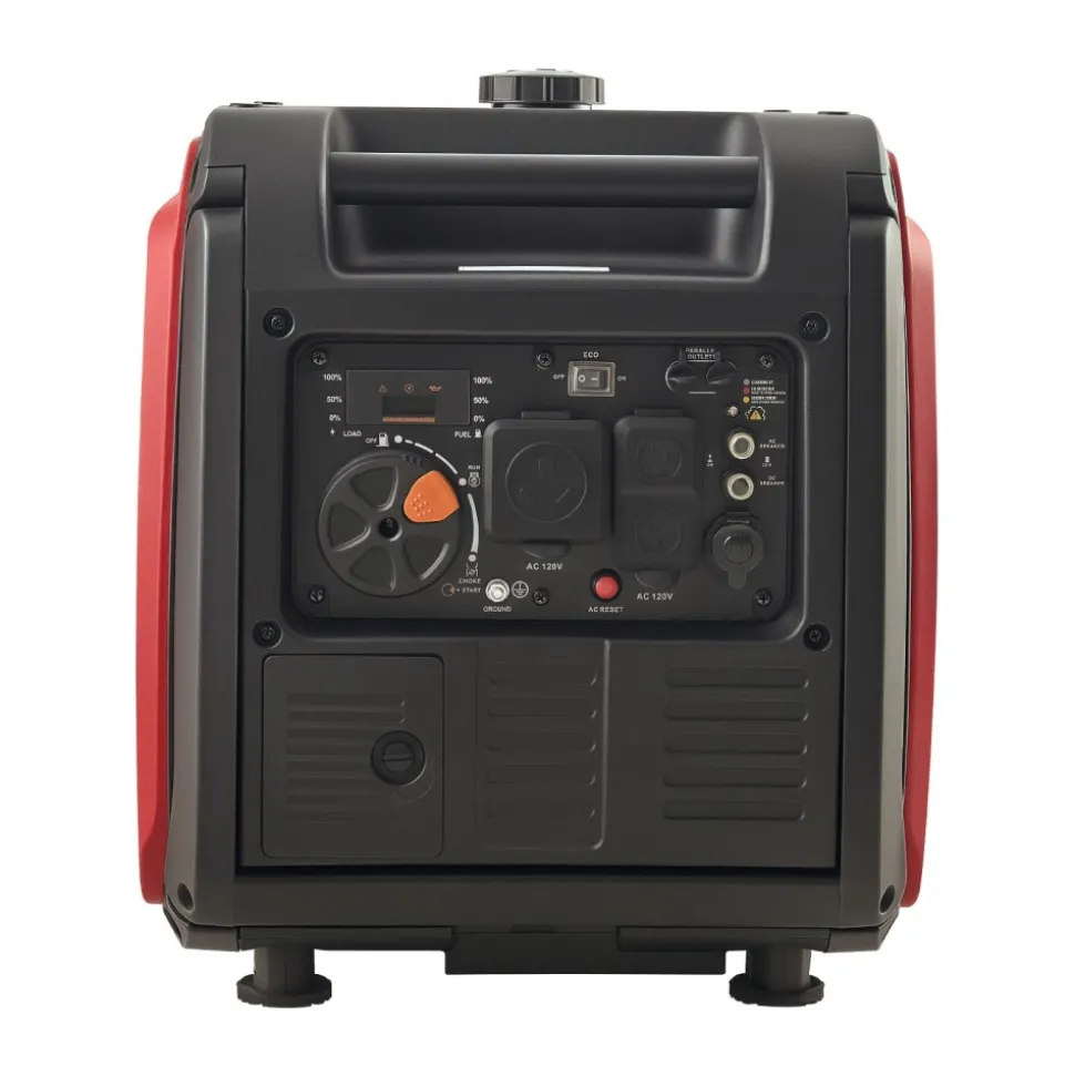 VEVOR Inverter Generator, 4200W Peak Watt Quiet Inverter Generator, Electric Start Inverters Generators for Home Outdoor, Gas Powered, Stable Power, CO Sensor, RV Ready 8.3A Outlet, Long Run Time