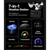 VEVOR 7-in-1 Wi-Fi Weather Station, 7.5-Inch VA Display, Solar Powered Wireless Outdoor Sensor, Home Weather Station Indoor Outdoor, for Temperature, Humidity, Wind Speed/Direction, Rainfall, No APP