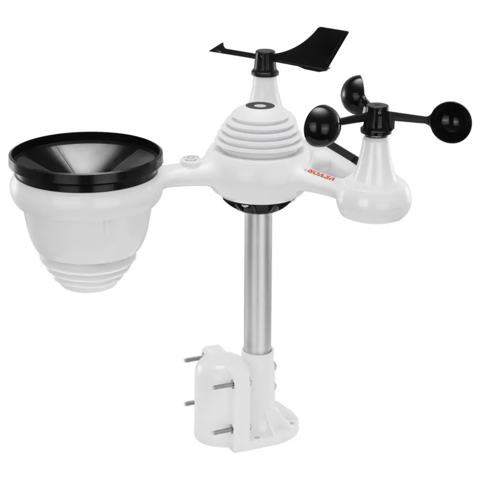 VEVOR 7-in-1 Wireless Weather Station, 7.5 in Color Display, Digital Weather Station Indoor Outdoor, for Temperature Humidity Wind Speed/Direction Rain UV, with Forecast Data, Alarm, Alerts-NO WIFI