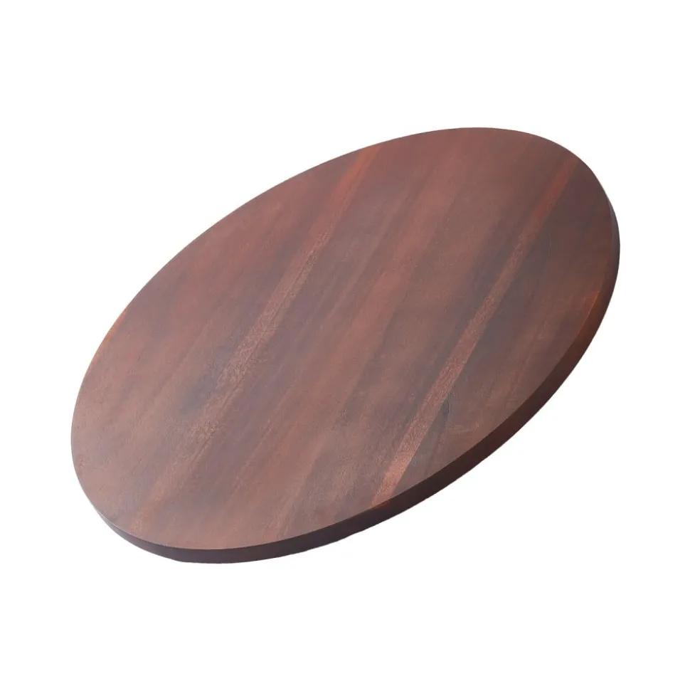 VEVOR 24 in Wood Lazy Susan Turntable, 360° Rotation Round Clear Tabletop Rotating Tray, Acacia Wood Dining Table Centerpiece, Smooth and Silent Spin, for Family Gatherings, Banquets and Weddings