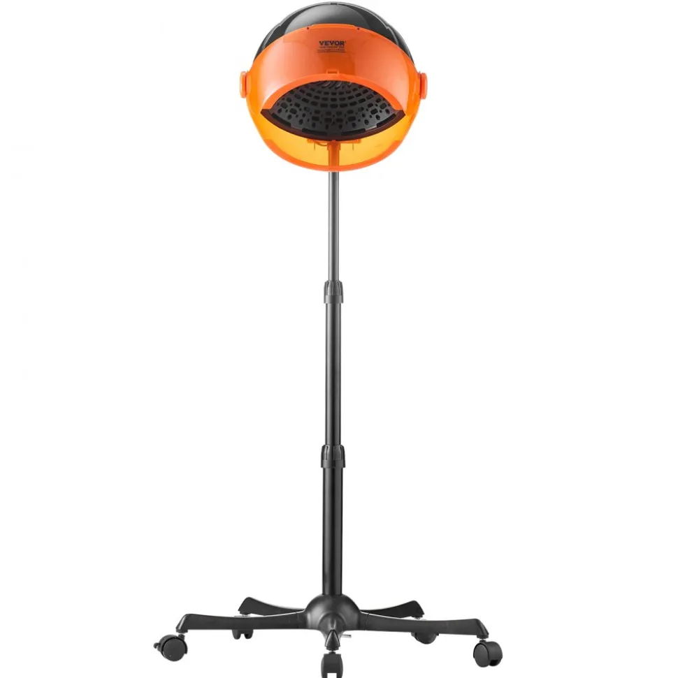 VEVOR Ionic Hood Dryer, 1875W Pro Bonnet Hair Dryer, Timer, 3 Temperature Levels & Adjustable Speed, Mobile Floor Stand with Wheels for Salon & Home Spa