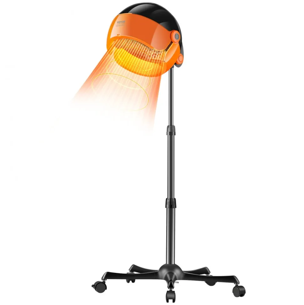VEVOR Ionic Hood Dryer, 1875W Pro Bonnet Hair Dryer, Timer, 3 Temperature Levels & Adjustable Speed, Mobile Floor Stand with Wheels for Salon & Home Spa