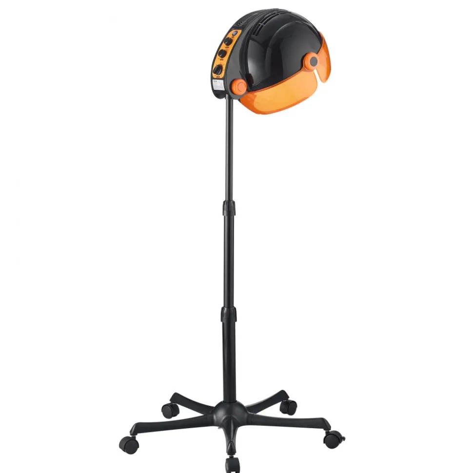 VEVOR Ionic Hood Dryer, 1875W Pro Bonnet Hair Dryer, Timer, 3 Temperature Levels & Adjustable Speed, Mobile Floor Stand with Wheels for Salon & Home Spa
