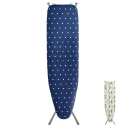 VEVOR Ironing Board with Bottom Storage Tray, Thickened 4 Layers Iron Board with Heat Resistant Cover and 100% Cotton Cover, 10 Adjustable Heights Ironing Board for Home Laundry Room Use (Size 55x15)