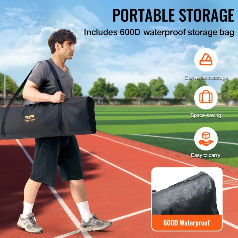 VEVOR I Screen Baseball for Batting Cage, 7x4 ft Baseball Softball Safety Screen, Body Protector Portable Batting Screen with Carry Bag & Ground Stakes, Heavy Duty Pitching Net for Pitchers Protection