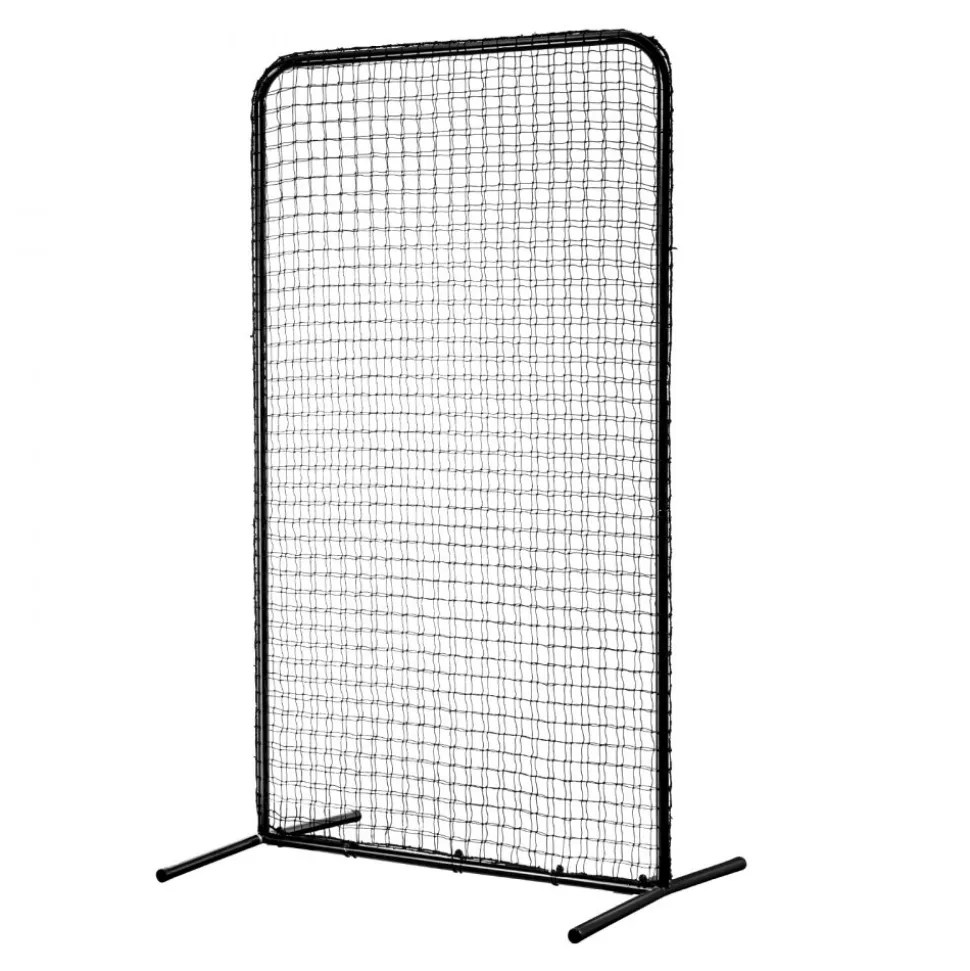 VEVOR I Screen Baseball for Batting Cage, 7x4 ft Baseball Softball Safety Screen, Body Protector Portable Batting Screen with Carry Bag & Ground Stakes, Heavy Duty Pitching Net for Pitchers Protection