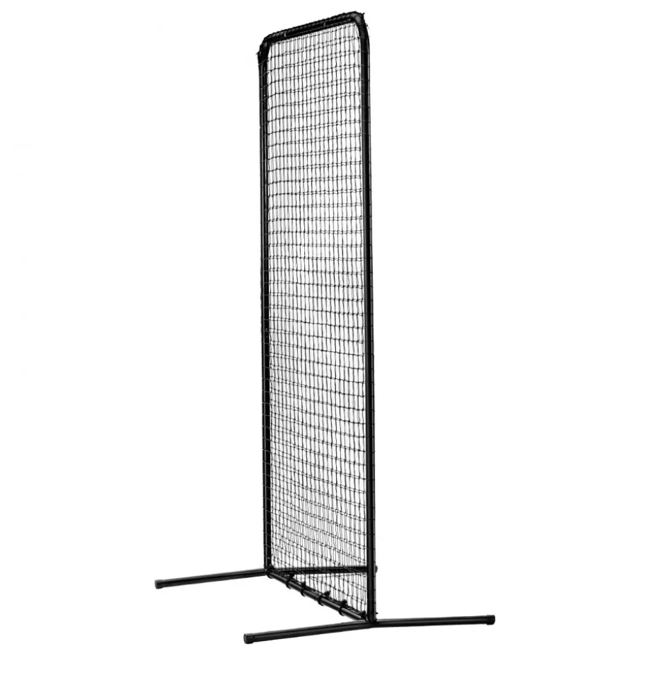 VEVOR I Screen Baseball for Batting Cage, 7x4 ft Baseball Softball Safety Screen, Body Protector Portable Batting Screen with Carry Bag & Ground Stakes, Heavy Duty Pitching Net for Pitchers Protection