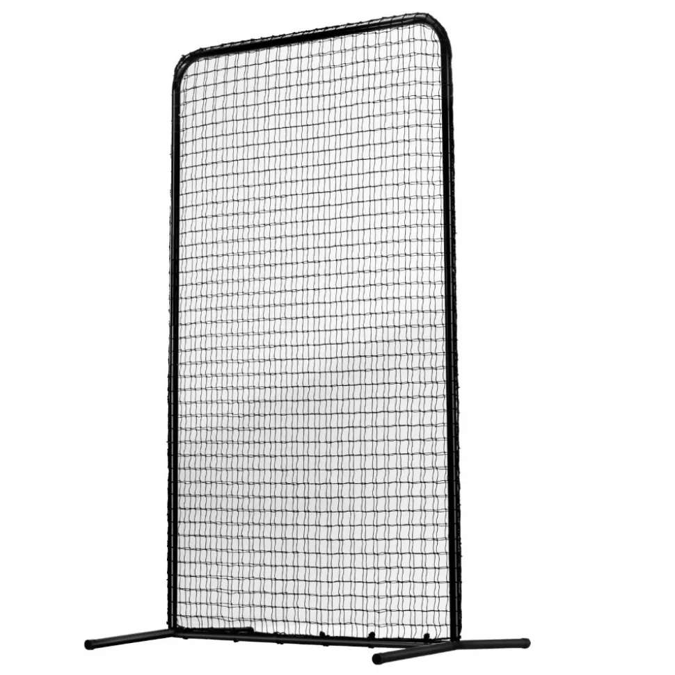 VEVOR I Screen Baseball for Batting Cage, 7x4 ft Baseball Softball Safety Screen, Body Protector Portable Batting Screen with Carry Bag & Ground Stakes, Heavy Duty Pitching Net for Pitchers Protection