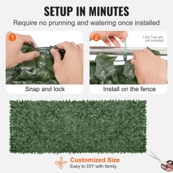 VEVOR Ivy Privacy Fence, 59 x 158in Artificial Green Wall Screen, Greenery Ivy Fence w/ Mesh Cloth Backing and Strengthened Joint, Faux Hedges Vine Leaf Decoration for Outdoor Garden, Yard, Balcony