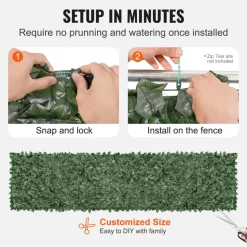 VEVOR Ivy Privacy Fence, 39 x 158in Artificial Green Wall Screen, Greenery Ivy Fence with Mesh Cloth Backing and Strengthened Joint, Faux Hedges Vine Leaf Decoration for Outdoor Garden, Yard, Balcony