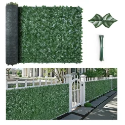 VEVOR Ivy Privacy Fence, 96 x 72 in Artificial Green Wall Screen, Greenery Ivy Fence with Strengthened Joint, Faux Hedges Vine Leaf Decoration for Outdoor Garden, Yard, Balcony, Patio Decor
