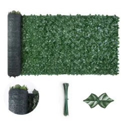 VEVOR Ivy Privacy Fence, 96 x 72 in Artificial Green Wall Screen, Greenery Ivy Fence with Strengthened Joint, Faux Hedges Vine Leaf Decoration for Outdoor Garden, Yard, Balcony, Patio Decor
