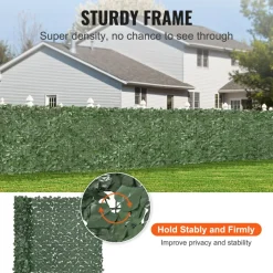 VEVOR Ivy Privacy Fence, 59 x 98 in Artificial Green Wall Screen, Greenery Ivy Fence with Strengthened Joint, Faux Hedges Vine Leaf Decoration for Outdoor Garden, Yard, Balcony, Patio Decor