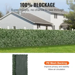VEVOR Ivy Privacy Fence, 96 x 72 in Artificial Green Wall Screen, Greenery Ivy Fence with Mesh Cloth Backing and Strengthened Joint, Faux Hedges Vine Leaf Decoration for Outdoor Garden, Yard, Balcony