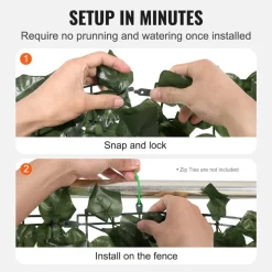 VEVOR Ivy Privacy Fence, 39 x 98 in Artificial Green Wall Screen, Greenery Ivy Fence with Strengthened Joint, Faux Hedges Vine Leaf Decoration for Outdoor Garden, Yard, Balcony, Patio Decor