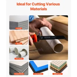 VEVOR Jab Saw, 6 in Keyhole Saw with Soft Grip Handle, 8-In-1 Multi-Blades Drywall Jab Saw, Sharp Jab Saw with Triple Ground Teeth, for Cutting Drywall Wood Metel Plastic Plywood Wallboard Thin Sheet