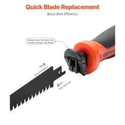 VEVOR Jab Saw, 6 in Keyhole Saw with Soft Grip Handle, 8-In-1 Multi-Blades Drywall Jab Saw, Sharp Jab Saw with Triple Ground Teeth, for Cutting Drywall Wood Metel Plastic Plywood Wallboard Thin Sheet