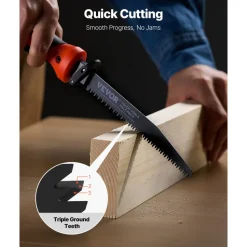 VEVOR Jab Saw, 6 in Keyhole Saw with Soft Grip Handle, 8-In-1 Multi-Blades Drywall Jab Saw, Sharp Jab Saw with Triple Ground Teeth, for Cutting Drywall Wood Metel Plastic Plywood Wallboard Thin Sheet