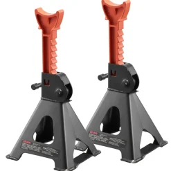 VEVOR Jack Stands, 3 Ton (6,600 lbs) Capacity, 10.8-16.3 in Adjustable Height, Heavy Duty Steel Jack Auto Stands with Locking, for Lifting SUV, Pickup, Car and UTV/ATV, 1 Pair, Black and Orange