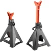 VEVOR Jack Stands, 6 Ton (13,000 lbs) Capacity, 14.6-22.8 in Adjustable Height, Heavy Duty Steel Jack Auto Stands with Double Locking, for Lifting RV, Small Truck, Car, SUV, 1 Pair, Black and Orange