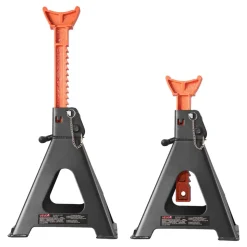 VEVOR Jack Stands, 6 Ton (13,000 lbs) Capacity, 14.6-22.8 in Adjustable Height, Heavy Duty Steel Jack Auto Stands with Double Locking, for Lifting RV, Small Truck, Car, SUV, 1 Pair, Black and Orange