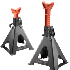 VEVOR Jack Stands, 6 Ton (13,000 lbs) Capacity, 14.6-22.8 in Adjustable Height, Heavy Duty Steel Jack Auto Stands with Double Locking, for Lifting RV, Small Truck, Car, SUV, 1 Pair, Black and Orange