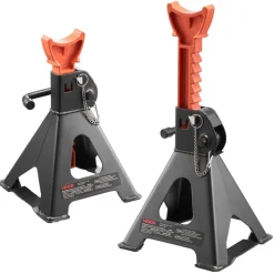 VEVOR Jack Stands, 3 Ton (6,600 lbs) Capacity, 10.8-16.3 in Adjustable Height, Heavy Duty Steel Jack Auto Stands with Double Locking, for Lifting SUV, Pickup, Car, UTV/ATV, 1 Pair, Black and Orange