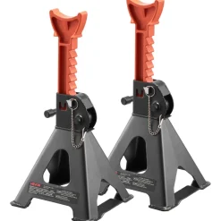 VEVOR Jack Stands, 3 Ton (6,600 lbs) Capacity, 10.8-16.3 in Adjustable Height, Heavy Duty Steel Jack Auto Stands with Double Locking, for Lifting SUV, Pickup, Car, UTV/ATV, 1 Pair, Black and Orange