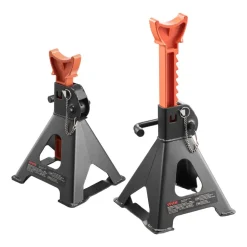VEVOR Jack Stands, 3 Ton (6,600 lbs) Capacity, 10.8-16.3 in Adjustable Height, Heavy Duty Steel Jack Auto Stands with Double Locking, for Lifting SUV, Pickup, Car, UTV/ATV, 1 Pair, Black and Orange
