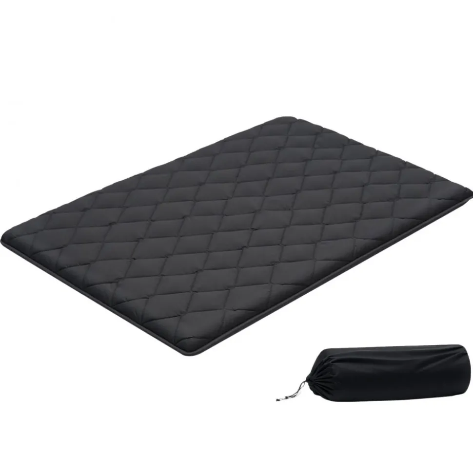 VEVOR Japanese Tatami Mat, Full Size Foldable Japanese Tatami Mattress, Futon Mattress with Storage Bag & Fastener, 9-Layer Floor Mat for Sleeping, Dormitory, Meditation, Yoga, 80 x 54 x 3.5 in, Black