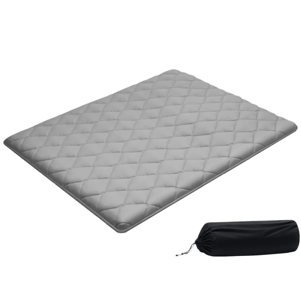 VEVOR Japanese Tatami Mat, Queen Size Foldable Japanese Tatami Mattress, Futon Mattress with Storage Bag & Fastener, 9-Layer Floor Mat for Sleeping, Dormitory, Meditation, Yoga, 80 x 60 x 2.5 in, White