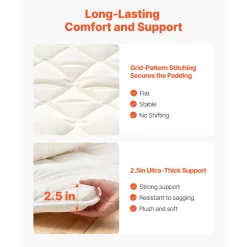 VEVOR Japanese Tatami Mat, Twin Size Foldable Japanese Tatami Mattress, Futon Mattress with Storage Bag & Fastener, 9-Layer Floor Mat for Sleeping, Dormitory, Meditation, Yoga, 80 x 39 x 2.5 in, White