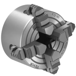 VEVOR 4-Jaw Lathe Chuck, 3 Inch (80 mm), 4-Jaw Independent Chuck, 0.1-3.15 in (5-80 mm) Clamping Range with T-key Fixing Screws Reversible Jaws, HT300 Material, Internal External for Wood Metal Lathe