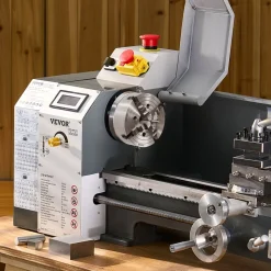 VEVOR 4-Jaw Lathe Chuck, 10 in (250 mm), Lathe Chuck, 0.6-9.84 in (15-250 mm) Clamping Range with T-key Fixing Screws Reversible Jaws, HT300 Cast Iron Material, Internal External for Wood Metal Lathe