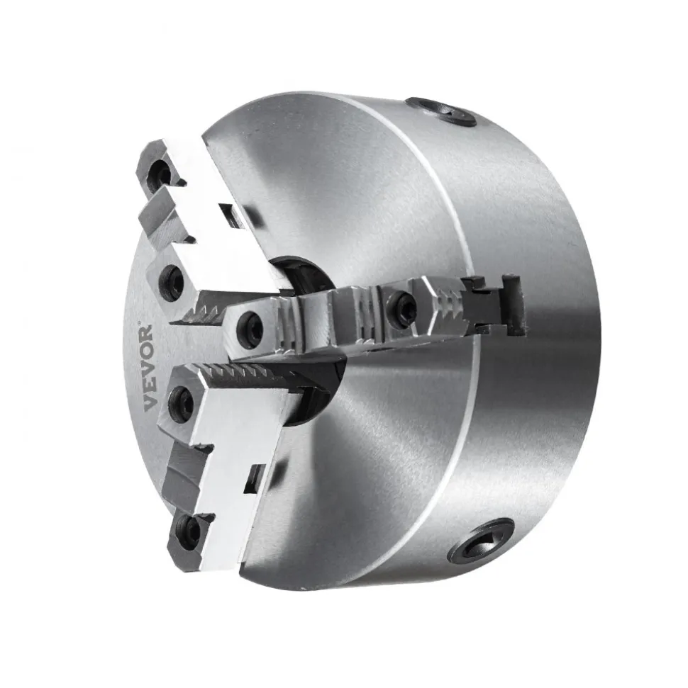 VEVOR 3-Jaw Lathe Chuck, 8'', Self-Centering Lathe Chuck, 0.16-8 in/4-200 mm Clamping Range with T-key Fixing Screws Hexagon Wrench, for Lathe 3D Printer Machining Center Milling Drilling Machine