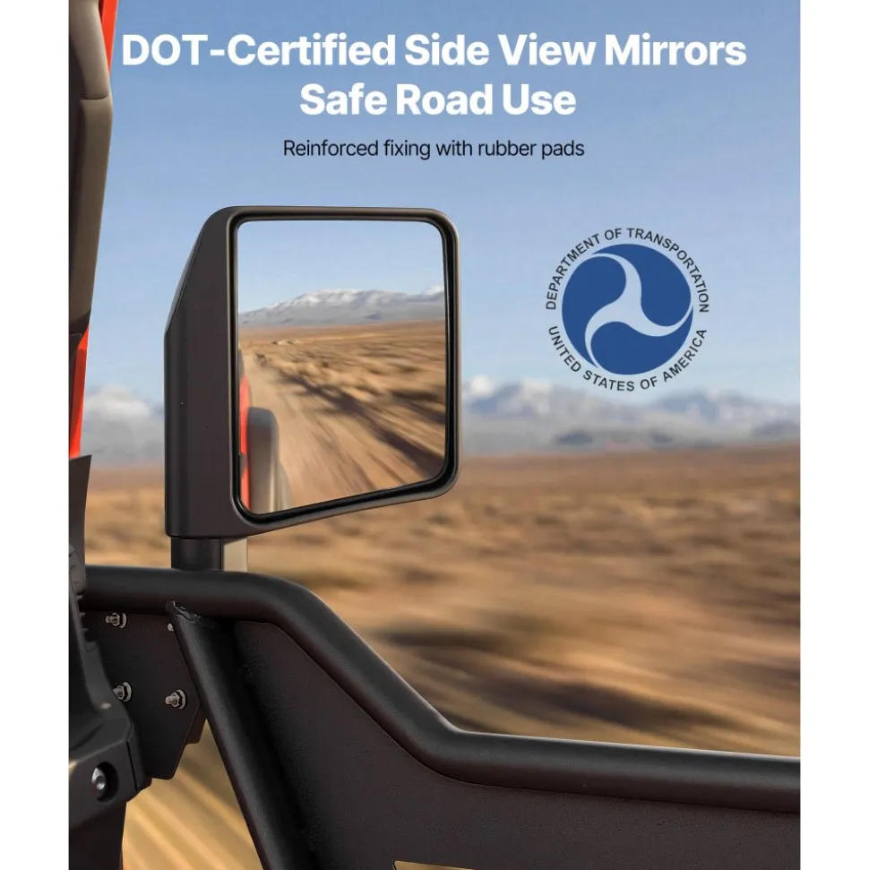 VEVOR Jeep Tube Doors, 4-Door, Compatible with 2018-2026 Jeep Wrangler JL JLU & Gladiator JT 4XE, Steel Off Road Front & Rear Tubular Half Doors with DOT Certified Side View Mirrors
