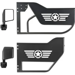 VEVOR Jeep Tube Doors, 4-Door, Compatible with 2018-2026 Jeep Wrangler JL JLU & Gladiator JT 4XE, Steel Off Road Front & Rear Tubular Half Doors with DOT Certified Side View Mirrors