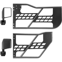 VEVOR Jeep Tube Doors, 4-Door, Compatible with 2018-2026 Wrangler JL JLU & 2020-2026 Gladiator JT, Steel Off Road Front & Rear Tubular Half Doors with DOT Certified Side View Mirrors and Rubber Pads