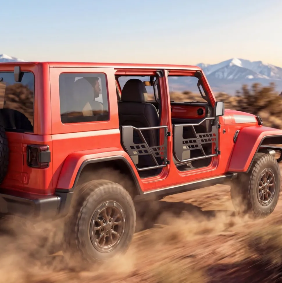 VEVOR Jeep Tube Doors, 4-Door, Compatible with 2018-2026 Wrangler JL JLU & 2020-2026 Gladiator JT, Steel Off Road Front & Rear Tubular Half Doors with DOT Certified Side View Mirrors and Rubber Pads