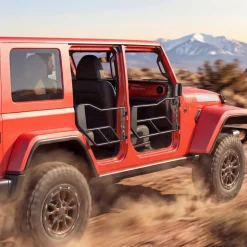 VEVOR Jeep Tube Doors, 4-Door, Compatible with 2018-2026 Jeep Wrangler JL & 2020-2026 Gladiator JT, Steel Off Road Front & Rear Tubular Half Doors with DOT Certified Side View Mirrors and Rubber Pads