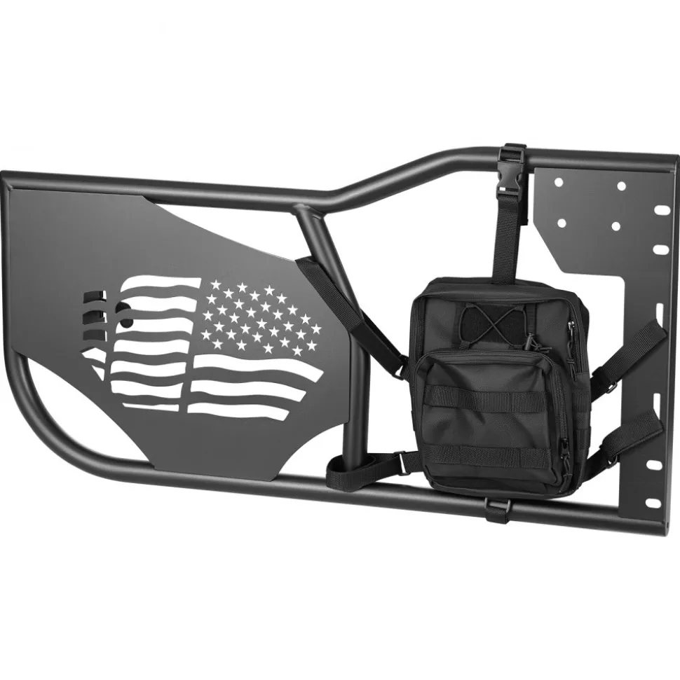 VEVOR Jeep Tube Doors, 4-Door, Compatible with 2007-2018 Jeep Wrangler JK Unlimited, Steel Off Road Front & Rear Tubular Half Doors with DOT Certified Side View Mirrors, Storage Bag and Rubber Pads