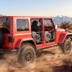 VEVOR Jeep Tube Doors, 4-Door, Compatible with 2007-2018 Jeep Wrangler JK Unlimited, Steel Off Road Front & Rear Tubular Half Doors with DOT Certified Side View Mirrors, Storage Bag and Rubber Pads